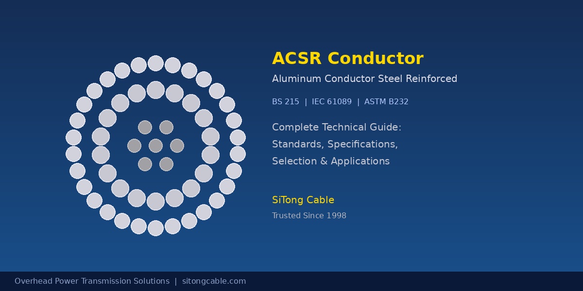 ACSR Conductor (Aluminum Conductor Steel Reinforced) Complete Technical Guide: BS 215, IEC 61089 & ASTM B232 Standards — Specifications, Selection & Overhead Power Line Applications