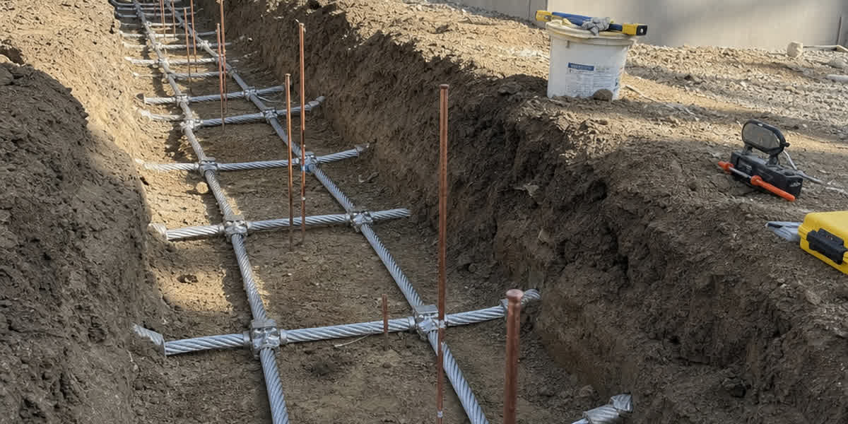 Substation Grounding Grid Design & Conductor Sizing: Galvanized Steel Wire (GSW) vs. Copper Earth Mats, Touch & Step Voltage Safety, Short-Circuit Thermal Limits, and Soil Resistivity Engineering (IEEE 80, IEC 62561, ASTM A475)