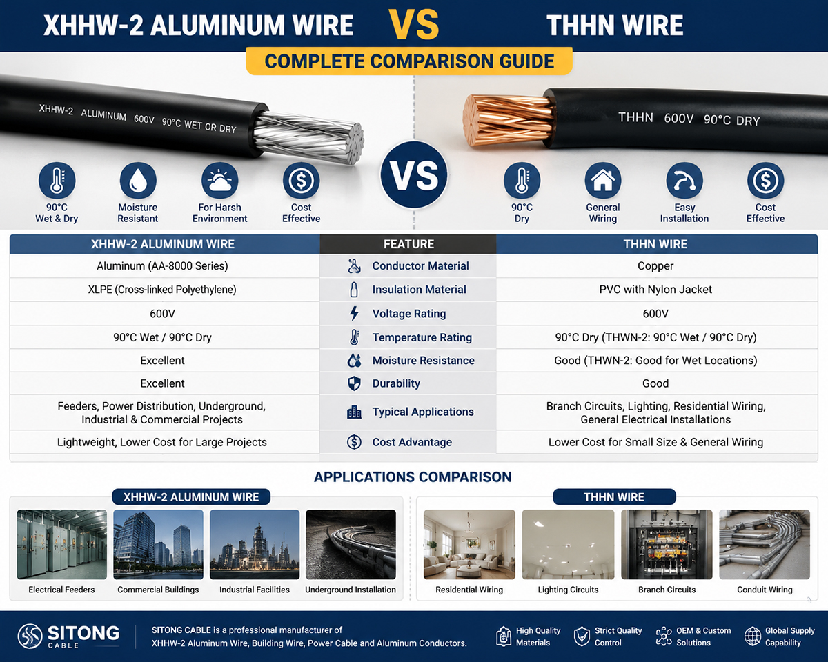  XHHW-2 Aluminum Wire vs THHN: Complete Comparison Guide
