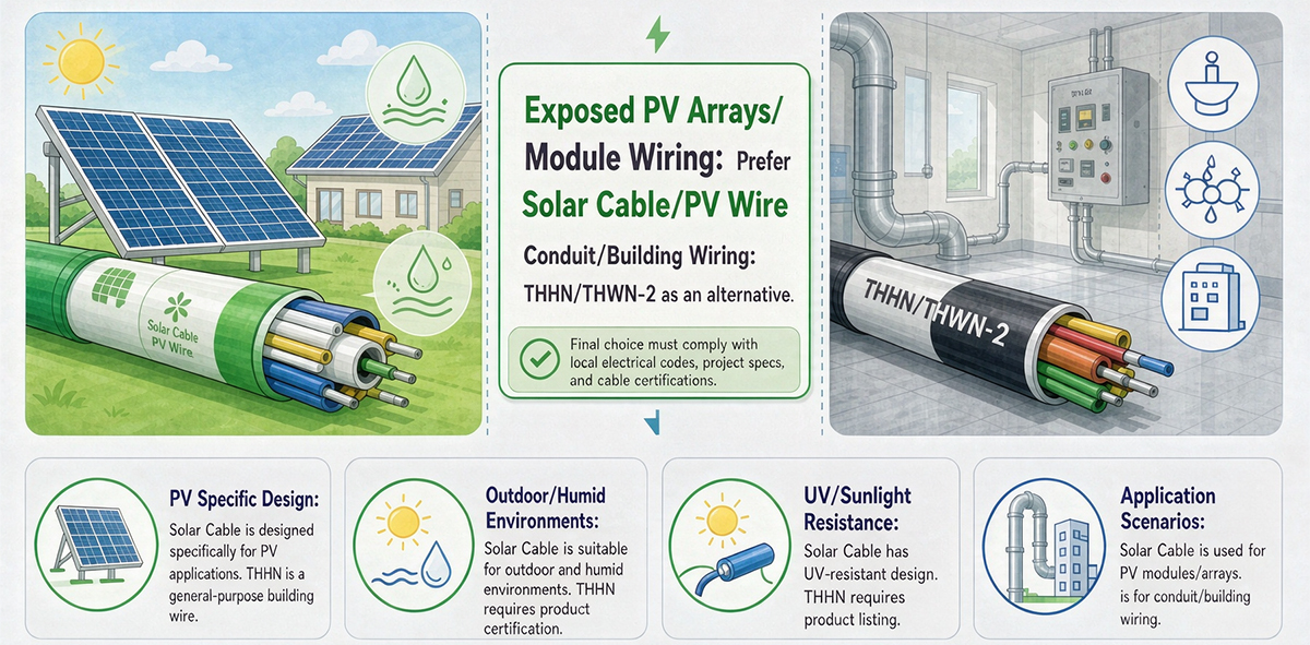 Solar Cable vs THHN: Which Cable Is Better for PV Systems?